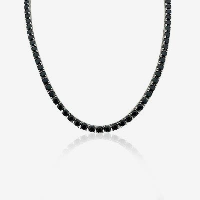 by Eda Çetin - 3 mm Black Waterway Necklace - 45 cm