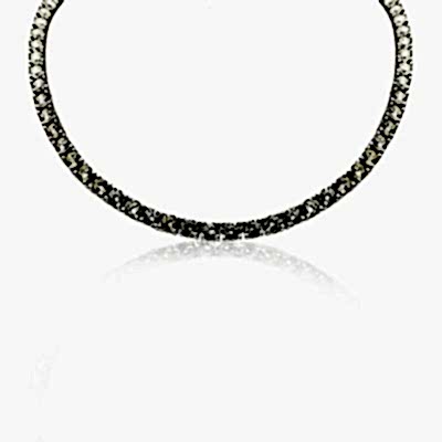 by Eda Çetin - 3 mm Champagne Tennis Necklace - 45 cm