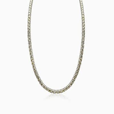 by Eda Çetin - 3 mm Champagne Tennis Necklace - 50 cm