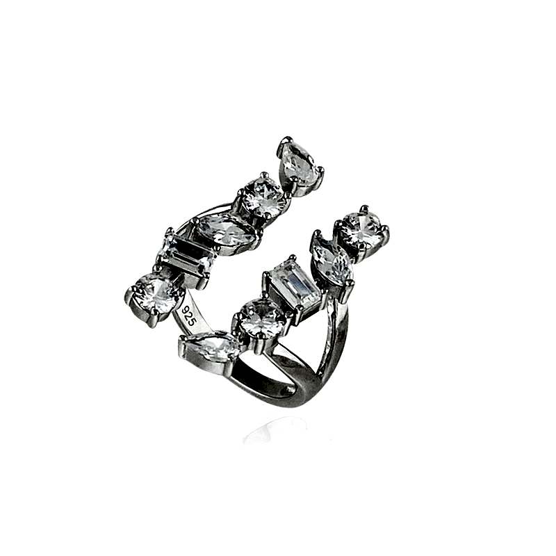Asymmetrical Double Head Ring