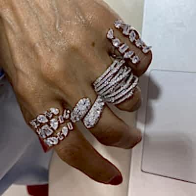 Asymmetrical Double Head Ring - Thumbnail