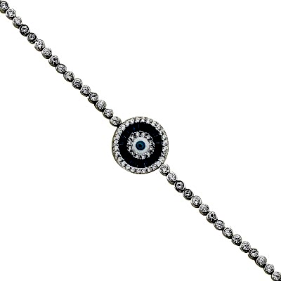Baguette Stone Glass Eye Bracelet - Thumbnail