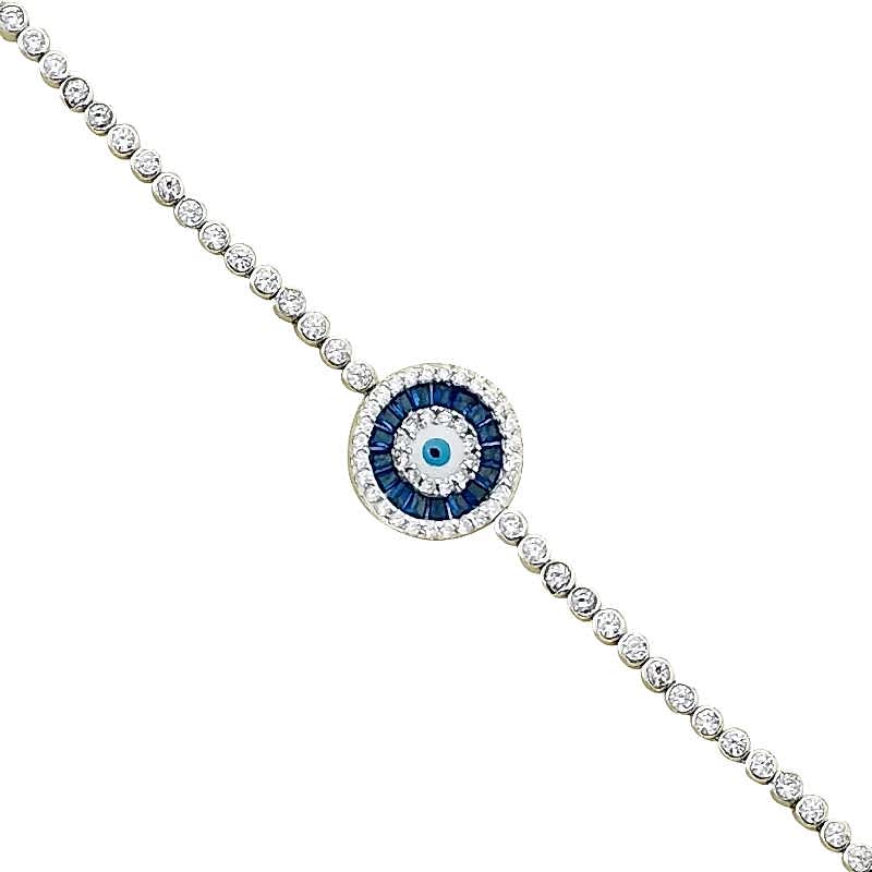 Baguette Stone Glass Eye Bracelet