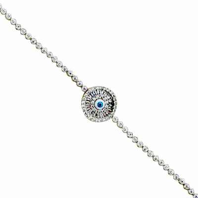 Baguette Stone Glass Eye Bracelet - Thumbnail