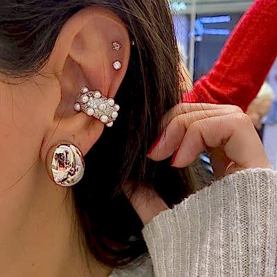 Bon Pearl Cartilage Earring - Thumbnail