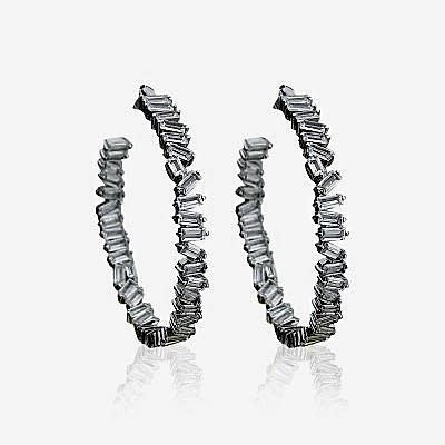 by Eda Çetin - Broken Baguette Stone Hoop Earrings (1)