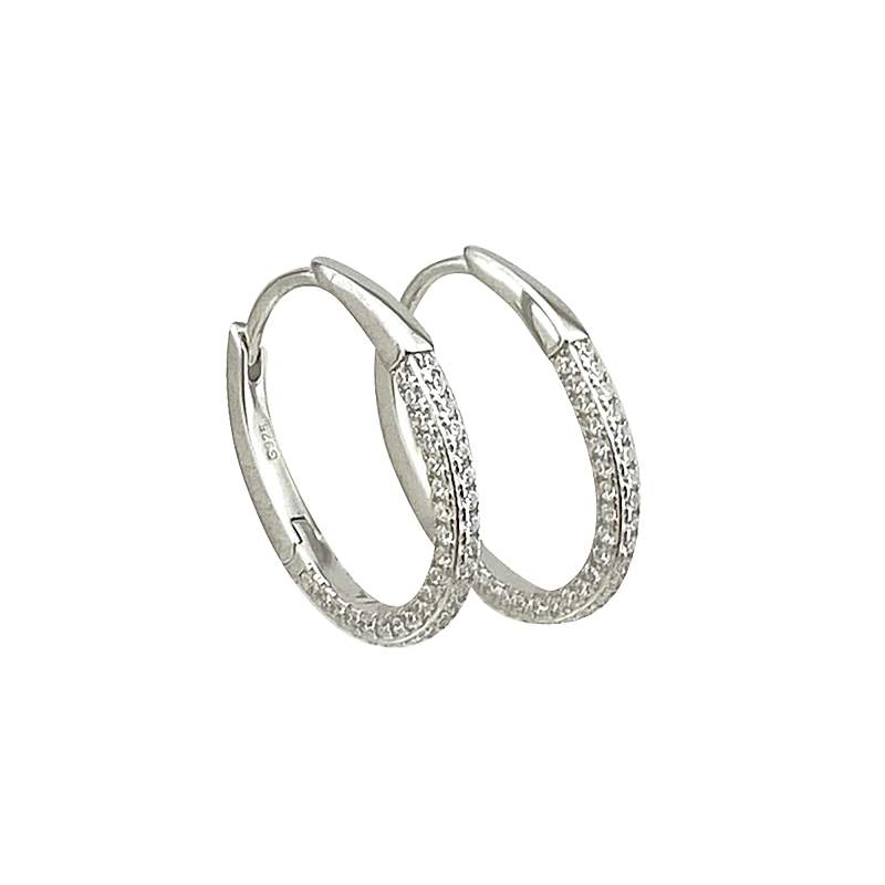 Carla Oval Stone Hoop Earrings