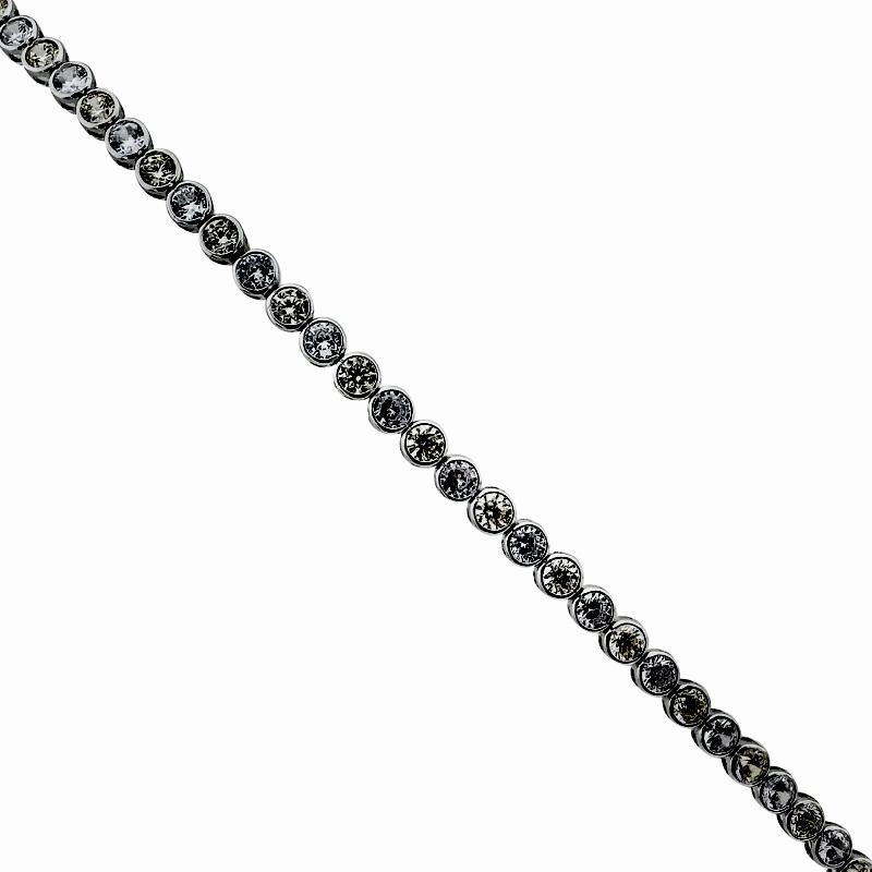 Champagne and White Row Stone Bracelet