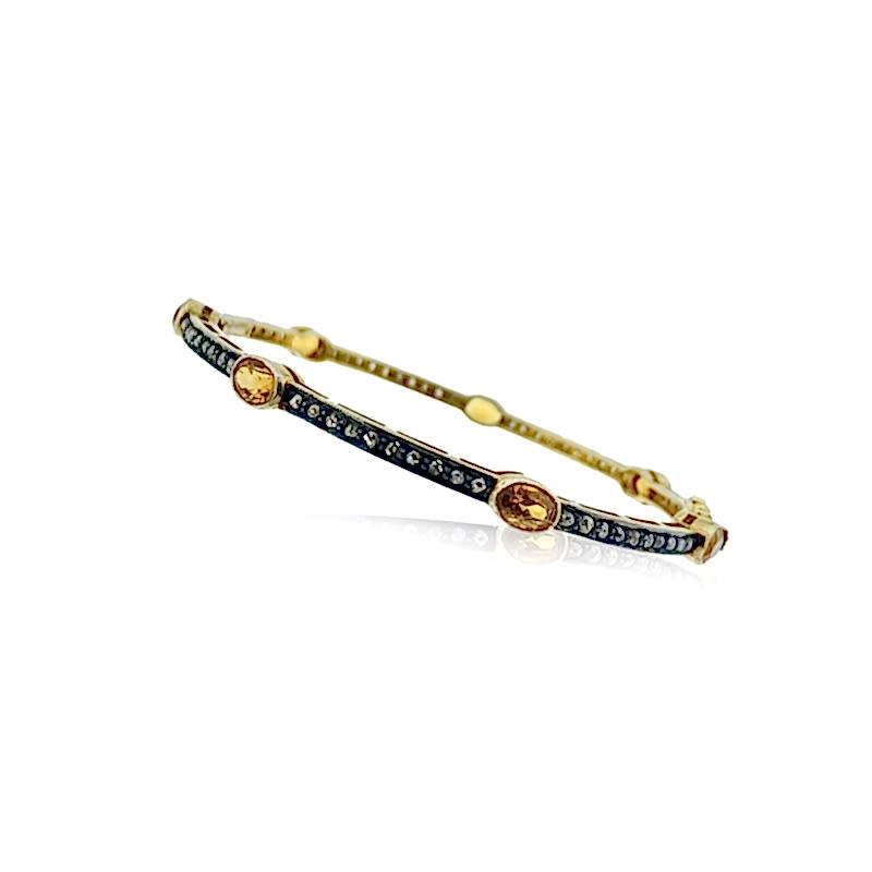 Citrine Stone Diamond Bracelet