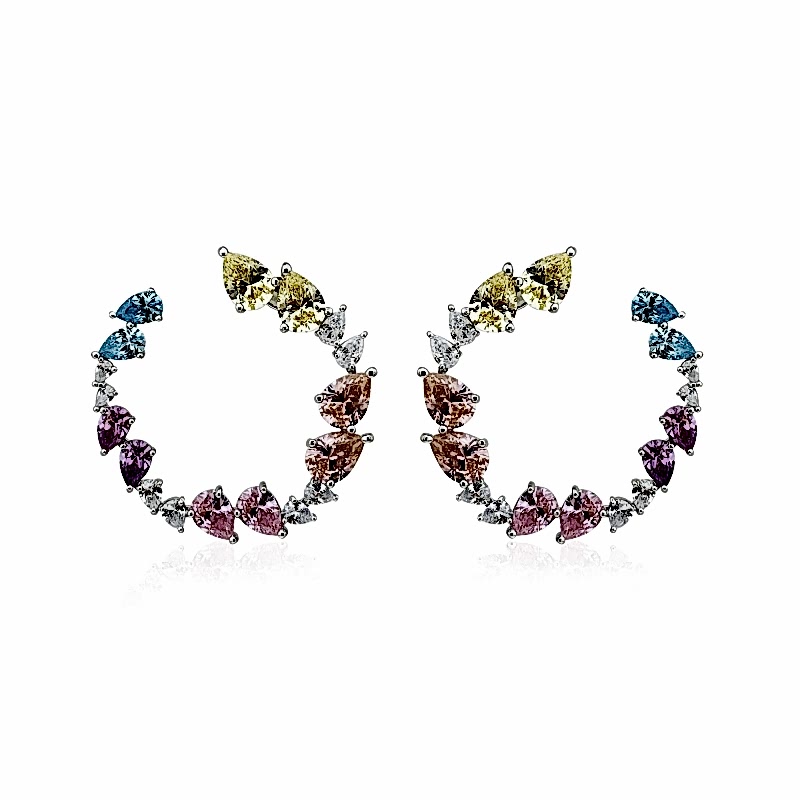 Colorful Asymmetric Drop Earrings