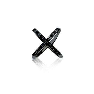 Cross Baguette Design Ring - Thumbnail