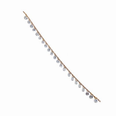Crystal Stone Pendant Anklet - Thumbnail