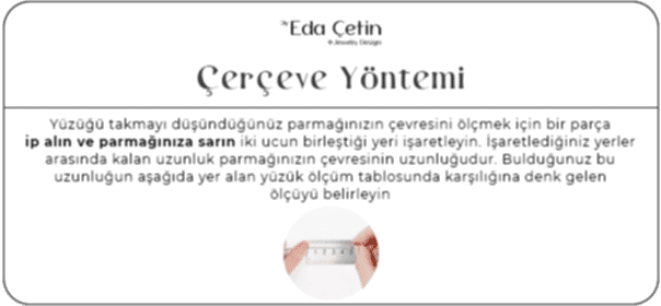 Yüzük ölçüsü alırken çerçeve yöntemi