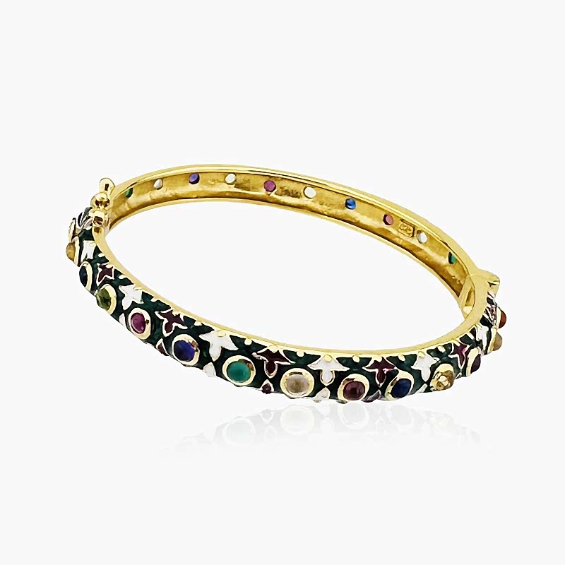 Divan Collection Enamel Bracelet - Thick