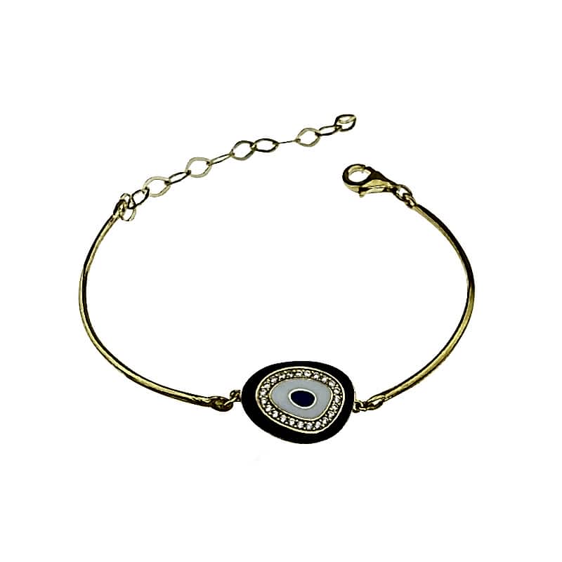 Enamel Evil Eye Bead Bracelet