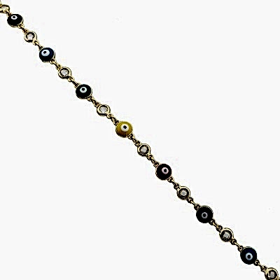by Eda Çetin - Enameled Classic Evil Eye Bead Bracelet