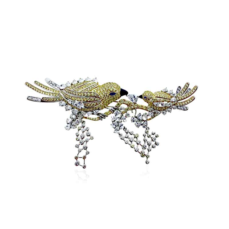 Espina Bird Brooch - Pink