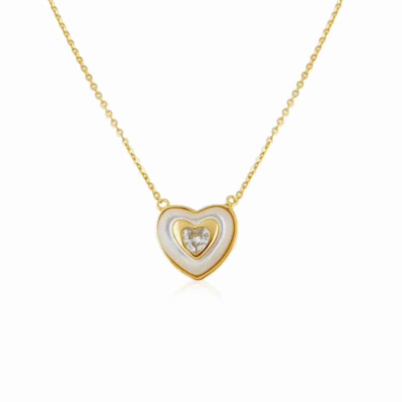 Espino Mother of Pearl Heart Necklace