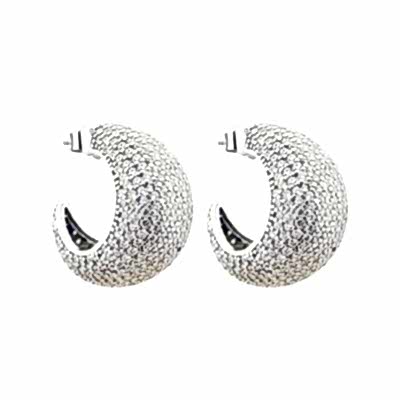 Flora Stone Hoop Earrings - Thumbnail