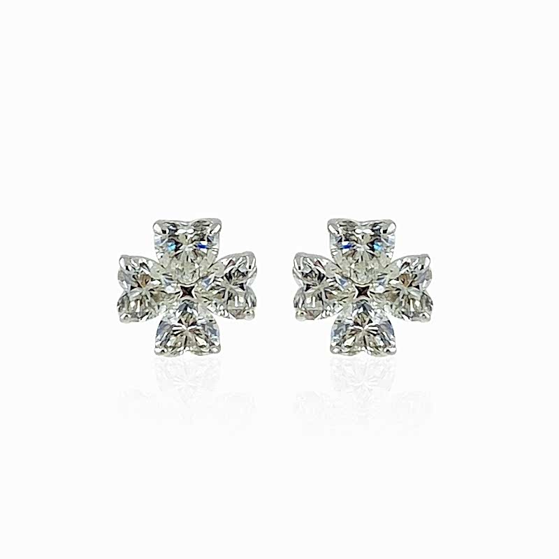 G Color Zircon Clover Earring