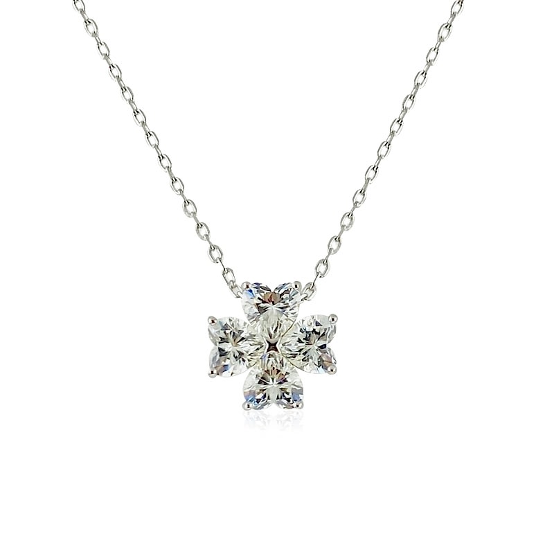 G Color Zircon Clover Necklace