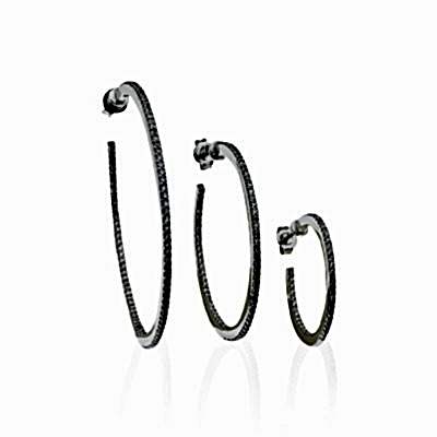 by Eda Çetin - Gemstone Hoop Earrings - 4 cm Diameter (1)