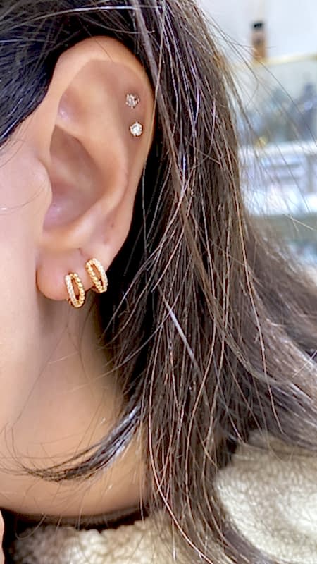 Grazia Mini Stone Hoop Earrings