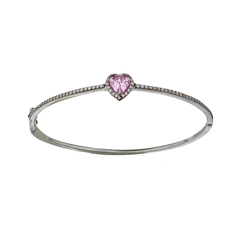 Heart Thin Mounted Stone Bracelet