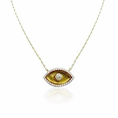 by Eda Çetin - Honey Glass Eye Necklace - Medium Size