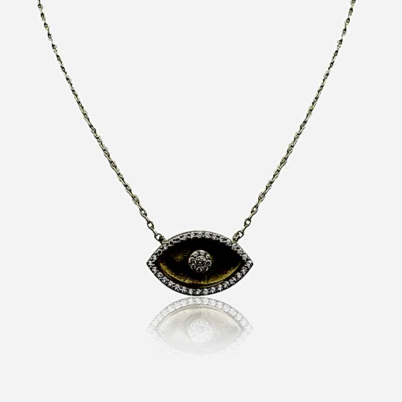 Honey Glass Eye Necklace - Medium Size