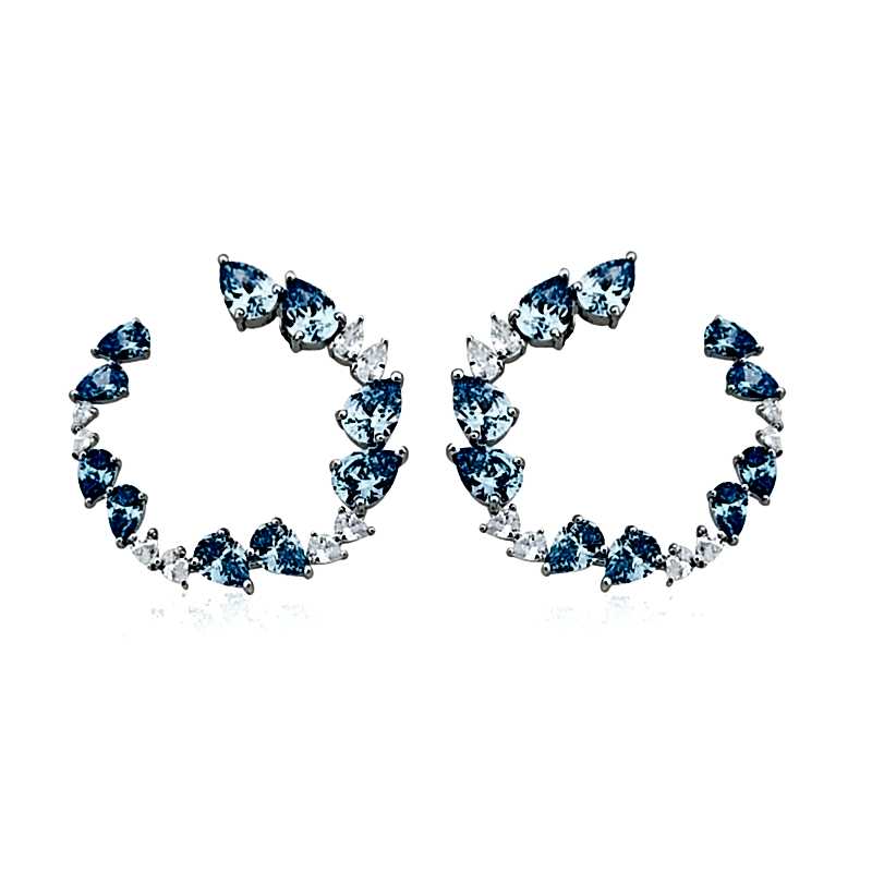 Ice Cut Asymmetric Drop Earrings