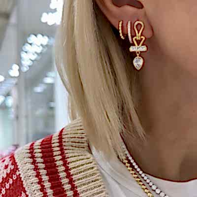 Italian Double Earrings - Thumbnail