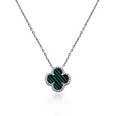 by Eda Çetin - Italian Pearl Clover Necklace