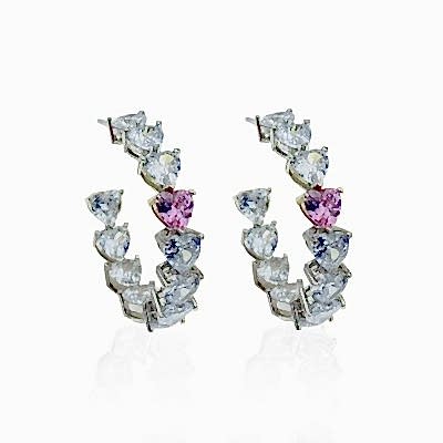 by Eda Çetin - King Pink Heart Hoop Earrings (1)