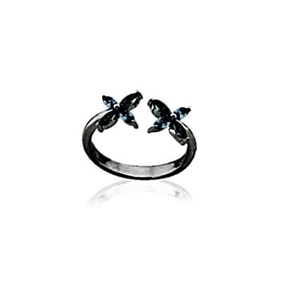 by Eda Çetin - London Blue Double Marquise Ring