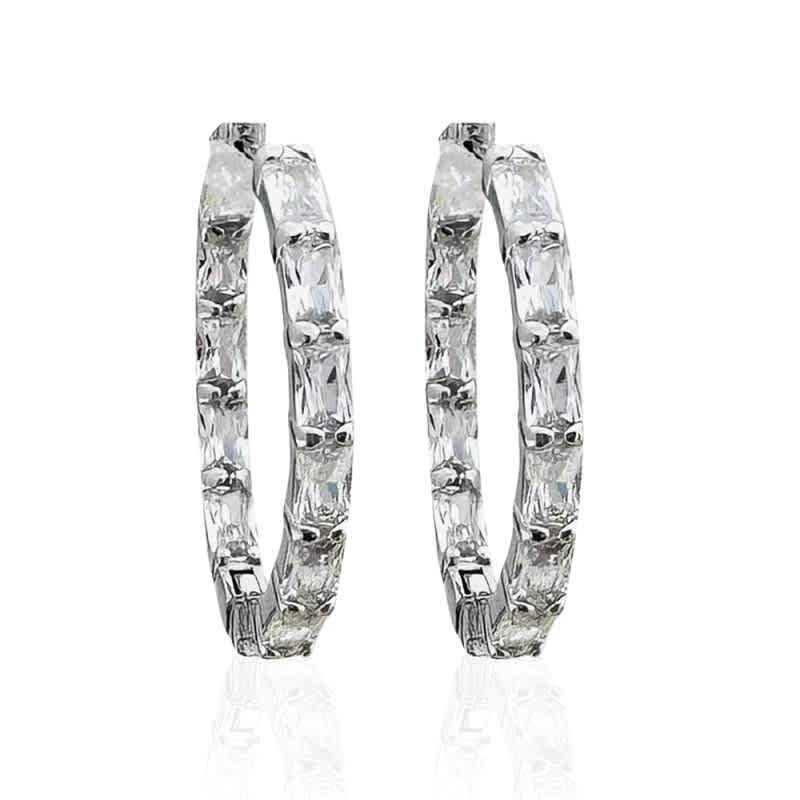 Lorenz Baguette Hoop Earrings