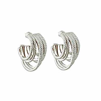 Luzia Stone Hoop Earrings - Thumbnail