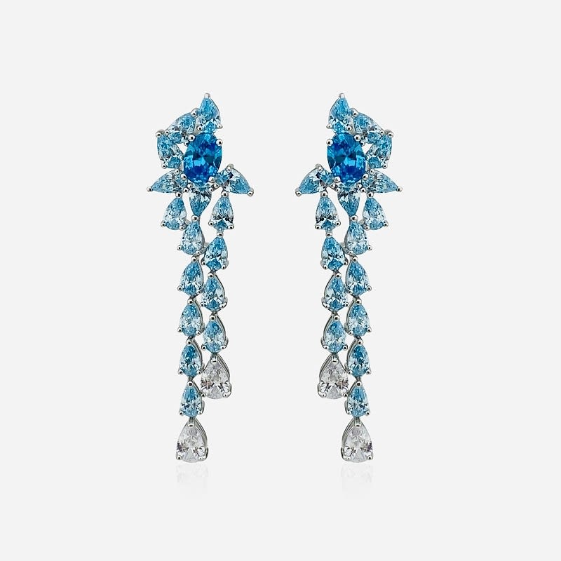 Martina Blue Stone Pendant Earring