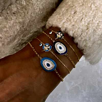 Mini Enamel Clover Bracelet - Thumbnail