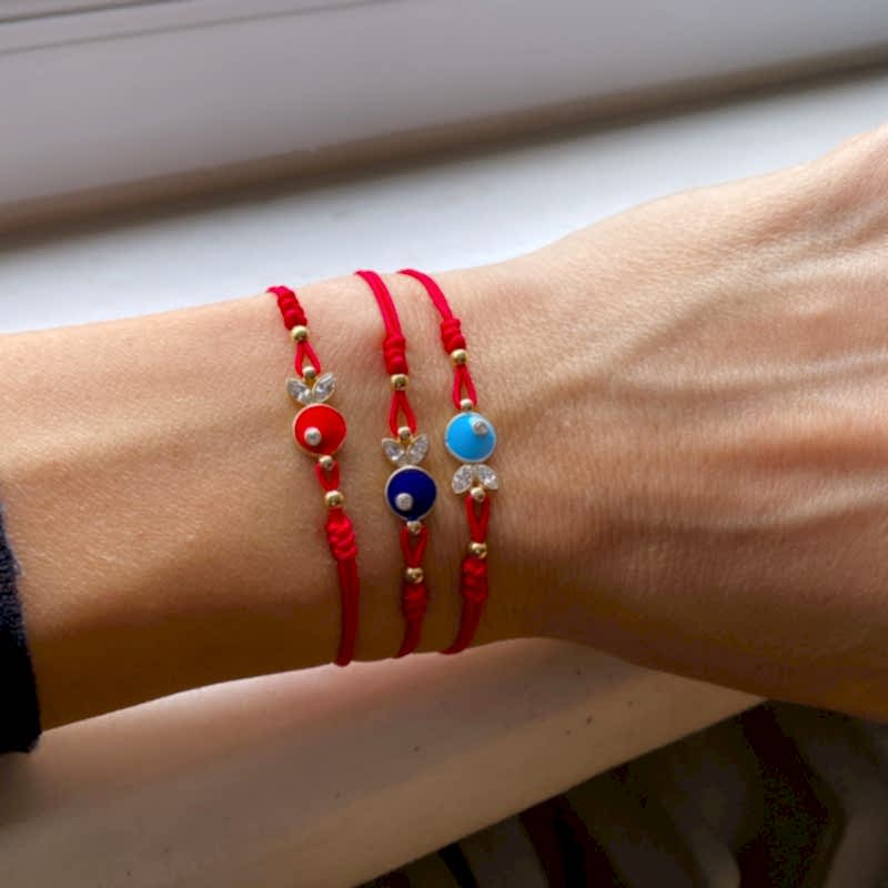 Mini Enameled Fish Rope Bracelet