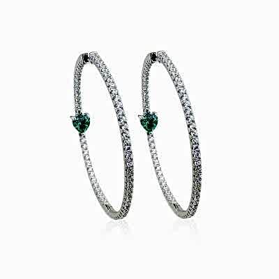 by Eda Çetin - Mini Heart Earrings in Hoop