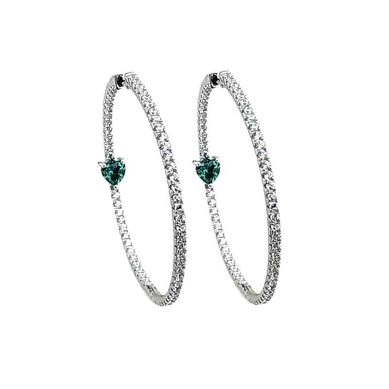 Mini Heart Earrings in Hoop