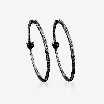 Mini Heart Earrings in Hoop - Thumbnail