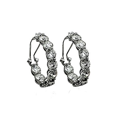 by Eda Çetin - Moissanite Stone Big Hoop Earrings