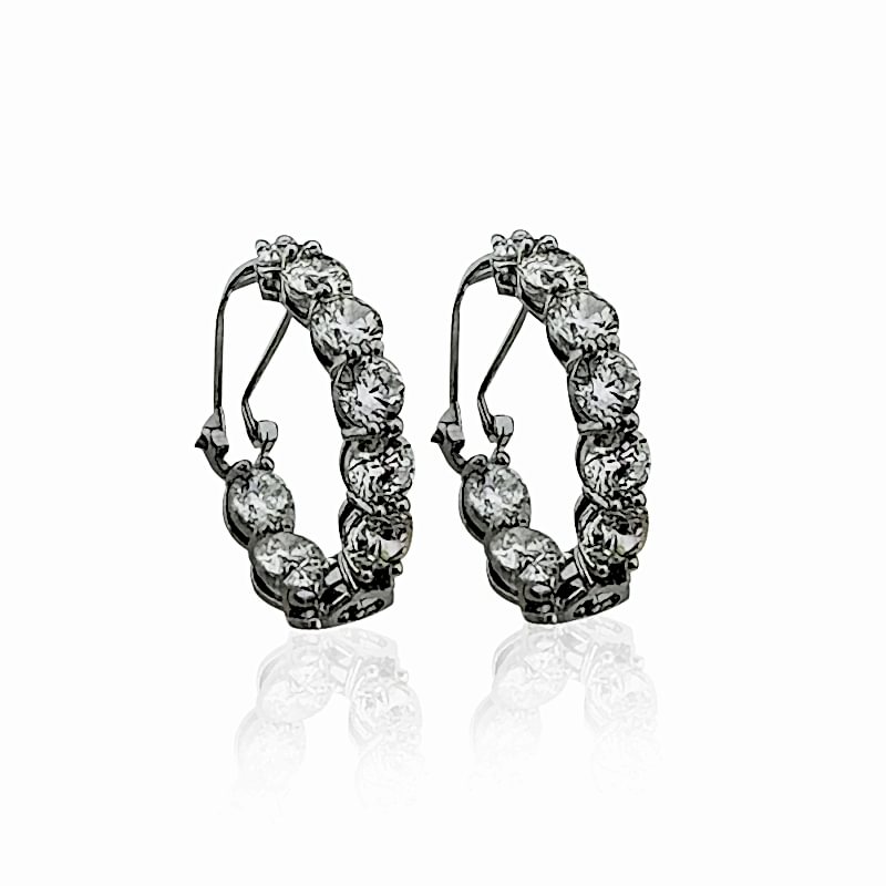 Moissanite Stone Big Hoop Earrings