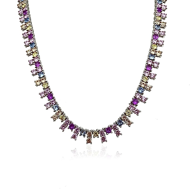 Morini Colorful Italian Tennis Necklace