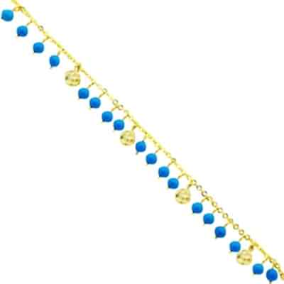 by Eda Çetin - Nadia Turquoise Sequin Anklet