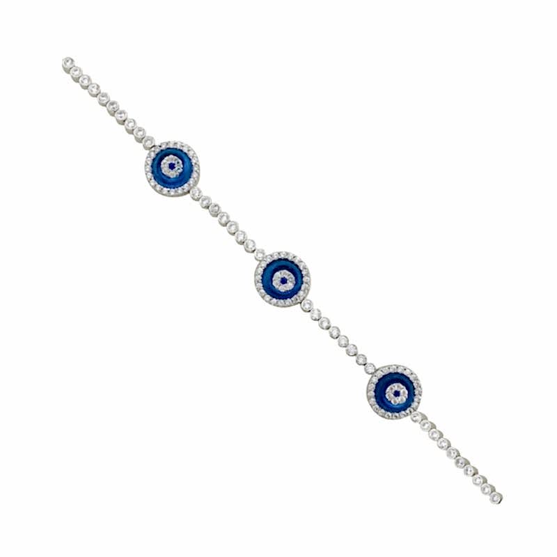 New Series Thin Glass Eye Bracelet - Triple