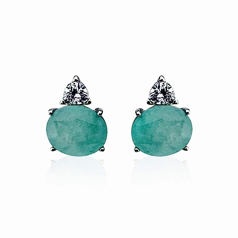 Paraiba Stone Oval Earrings