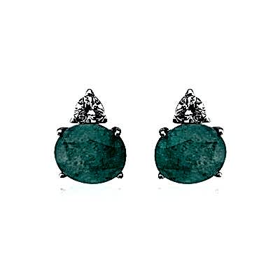 Paraiba Taşlı Oval Küpe